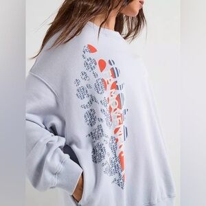 Free People FP Movement All Star Oversized Graphic Sweatshirt in Steel Sport